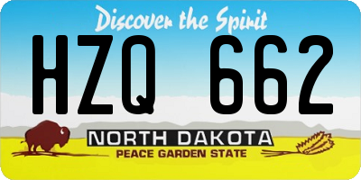 ND license plate HZQ662