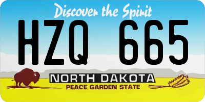 ND license plate HZQ665