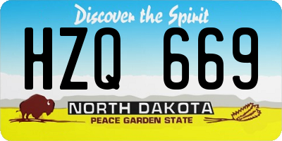 ND license plate HZQ669