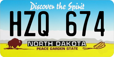 ND license plate HZQ674