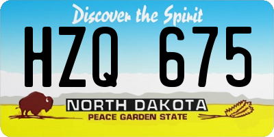 ND license plate HZQ675