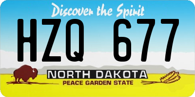 ND license plate HZQ677