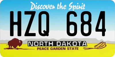 ND license plate HZQ684