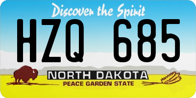 ND license plate HZQ685
