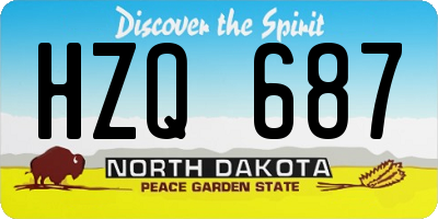 ND license plate HZQ687