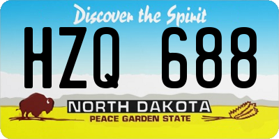 ND license plate HZQ688