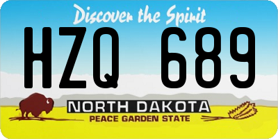 ND license plate HZQ689