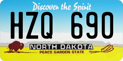 ND license plate HZQ690