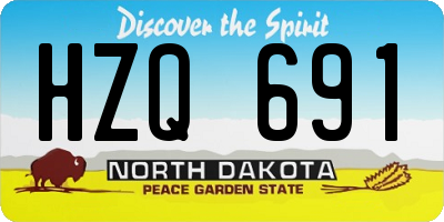 ND license plate HZQ691