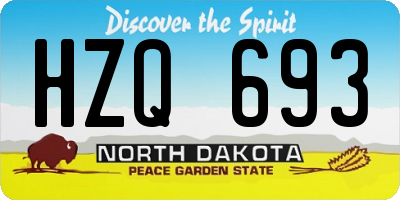 ND license plate HZQ693