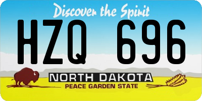 ND license plate HZQ696