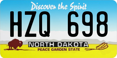 ND license plate HZQ698
