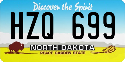ND license plate HZQ699
