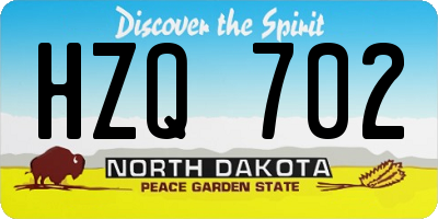 ND license plate HZQ702