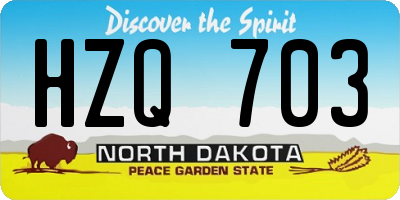 ND license plate HZQ703