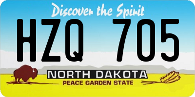 ND license plate HZQ705