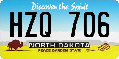 ND license plate HZQ706