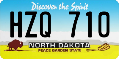 ND license plate HZQ710