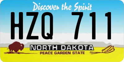 ND license plate HZQ711