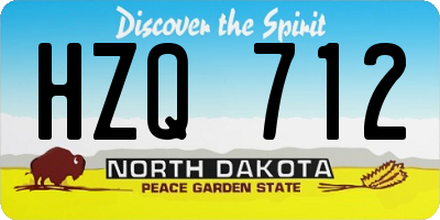 ND license plate HZQ712