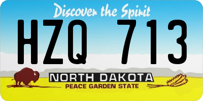 ND license plate HZQ713