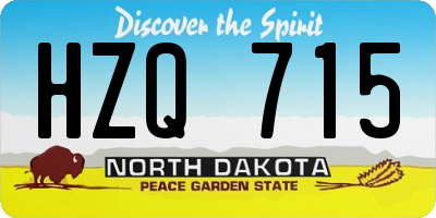 ND license plate HZQ715