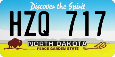 ND license plate HZQ717