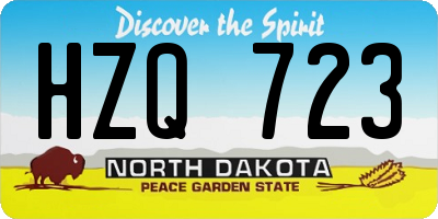 ND license plate HZQ723