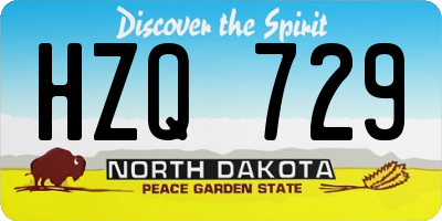 ND license plate HZQ729