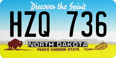 ND license plate HZQ736