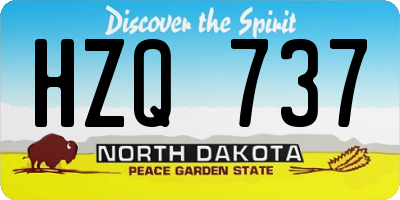 ND license plate HZQ737