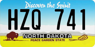 ND license plate HZQ741