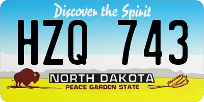 ND license plate HZQ743