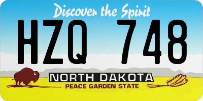 ND license plate HZQ748