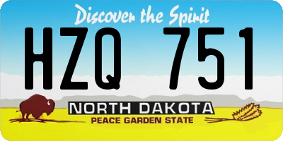ND license plate HZQ751