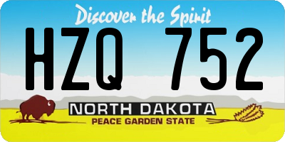ND license plate HZQ752