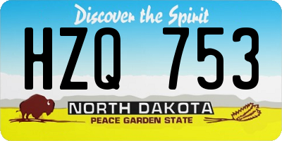 ND license plate HZQ753