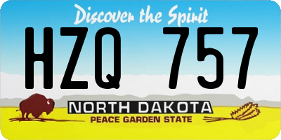ND license plate HZQ757