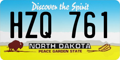 ND license plate HZQ761