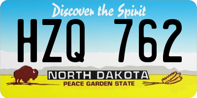 ND license plate HZQ762