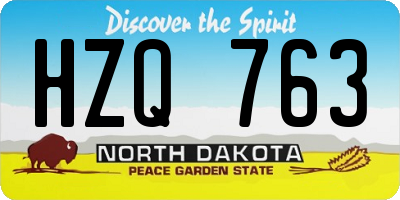ND license plate HZQ763