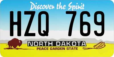 ND license plate HZQ769