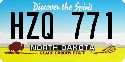ND license plate HZQ771