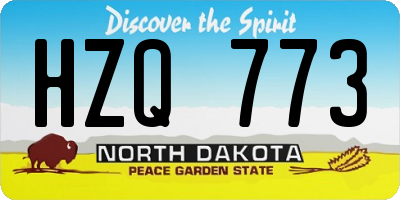 ND license plate HZQ773