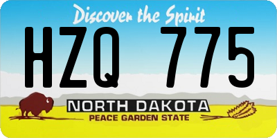 ND license plate HZQ775
