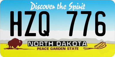 ND license plate HZQ776