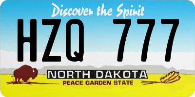 ND license plate HZQ777