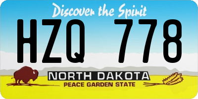 ND license plate HZQ778