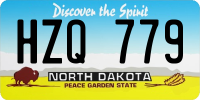 ND license plate HZQ779