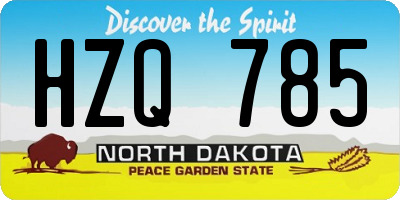 ND license plate HZQ785